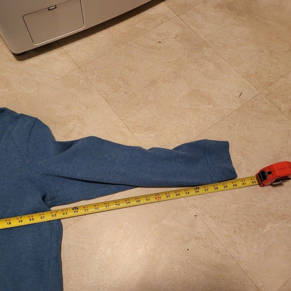 Polo Ralph Lauren Sweater Pullover 1/4 Zip Cotton Blue Sweatshirt Mens L Large - Picture 6 of 8